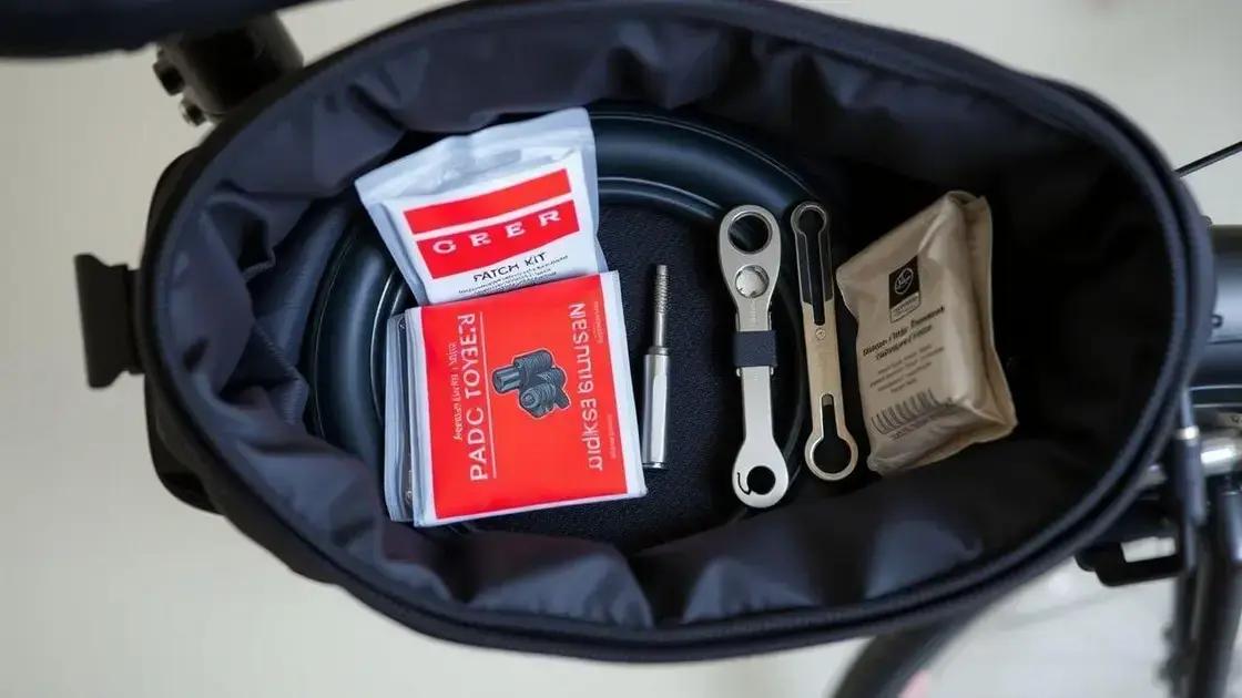 O que levar na bolsa de selim: câmara de ar, kit remendo, ferramenta e chave allen O que levar na bolsa de selim: câmara de ar, kit remendo, ferramenta e chave allen