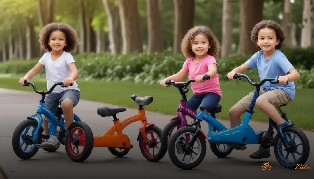  Diferença entre triciclos, bicicletas de equilíbrio e bicicletas com pedais