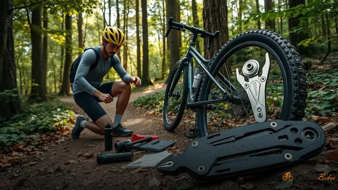  Ferramentas básicas e manutenção: bomba, kit remendo, CO₂ e canivete multitool