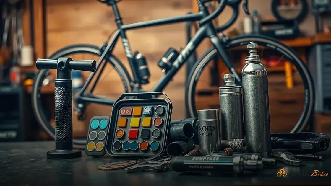  Ferramentas e manutenção: bomba de ar, kit remendo, CO₂ e canivete multitool