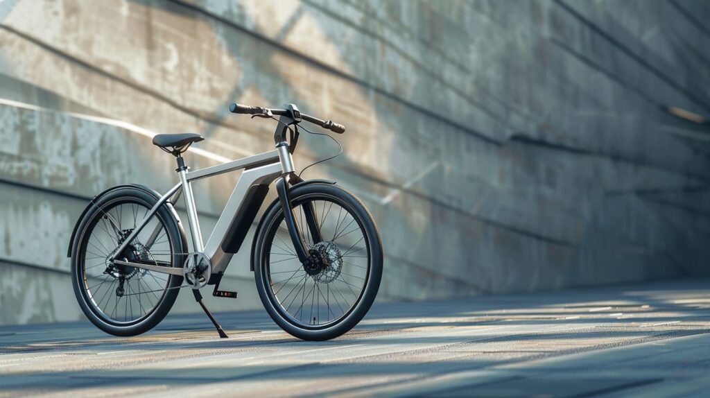 bicicleta elétrica moderna com motor integrado